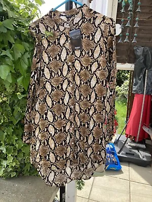 £10 • Buy Womens Ladies Snakeskin Animal Print Shell Top Blouse Size 8-10 New With Tags