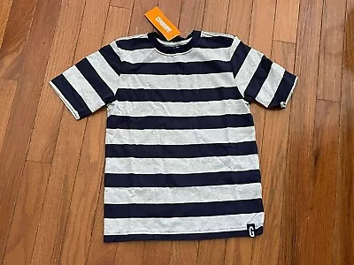 New Gymboree Boys Always Soft Gray And Navy Striped Tee Shirt Size 5 5T • $13.50