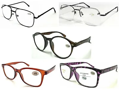£4.49 • Buy Classic Popular Large Lens Reading Glasses/Metal Or Plastic Frame/Comfort Specs*