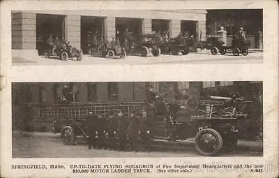 1914 SpringfieldMA Up-To-Date Flying Squadron $10000 Motor Ladder Truck • $9.99