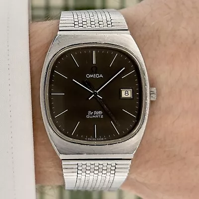 Vintage 1977 Omega De Ville - Black Dial - Ref. 191.0219 - Quartz - Men’s Watch • $425