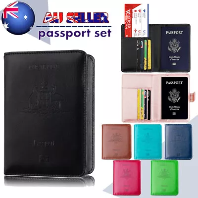 $8.99 • Buy Slim Leather Travel Passport Wallet Holder RFID Blocking ID Card Case Cover AU