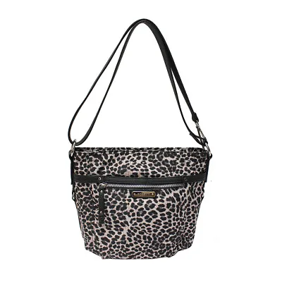 Rosetti Leopard Print Peppa Convertible Bag Purse Black W Silver Accents NEW $69 • $77.54