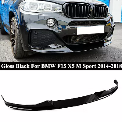For BMW F15 X5 M Sport 2014-2018 MP Style Gloss Black Front Bumper Lip Splitter • $89.99