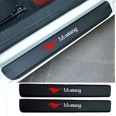 2 Pcs For Ford Mustang Carbon Fiber Vinyl Sticker Car Door Sill Protector Scuff • $13.50