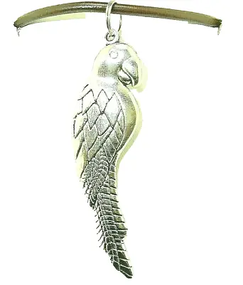 New  Large Beautiful  PARROT  Macaw Silver-tone Pendant 18  - 20  Black Necklace • $9.99