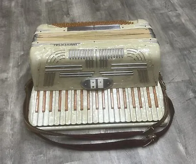 1950s Vintage Universal Deluxe Accordion W/ Orange Pearl Sparkle Keys W/ Case • $199.99