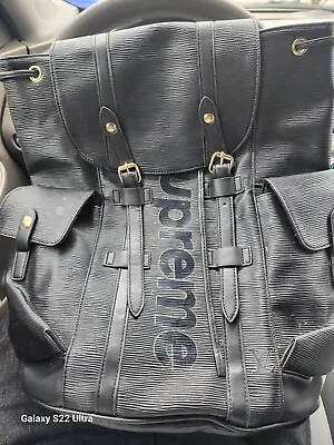 USED LOUIS VUITTON X SUPREME LV CHRISTOPHER BACKPACK - BLACK • $3500