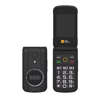 AGM M8 Flip Rugged Phone EU Version 1500mAh 2.8 Inch Waterproof IP68  4G Black • £92.43