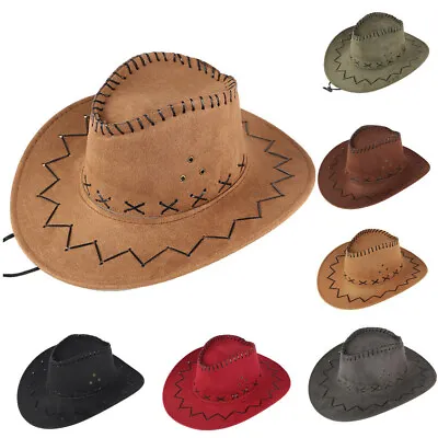 Unisex Women Men's Adult West Cowboy Hat Mongolian Hat Grassland Sunshade Caps • $10.98