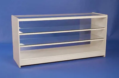 £799 • Buy 2 X WHITE  GLASS DISPLAY COUNTER SHOWCASE CABINET 1800MM RETAIL SHOP FITTINGS
