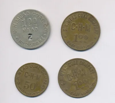 $8 • Buy Lot Of 4 C. H. Mead Coal Company Tokens - East Gulf, W.Va. - 1.00 And 50