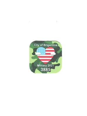 $9.99 • Buy 2021 MILTITARY VETERAN Seasonal Beach Badge / Tag + PIN CITY OF BRIGANTINE NJ