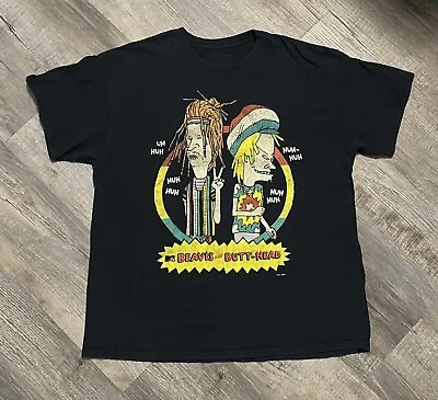 Vintage Beavis And Butt Head MTV Black Large Shirt Jamaica Rasta Dreads Peace • $16.20