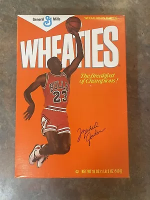 RARE Vintage Empty Wheaties Box MICHAEL JORDAN 18 Oz Cereal Story GREAT SHAPE • $16.99