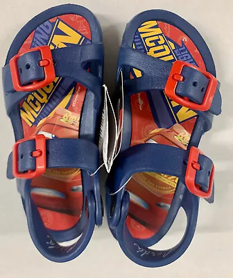 Cars Lighting McQueen Summer Strap Sandals Kids Beach Sea/Aqua Shoes Size: 7/7.5 • £10.99