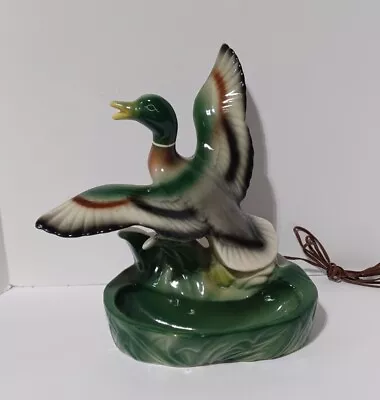Vintage Flying Mallard Duck Bird T.V Planter Light Lamp • $55.99