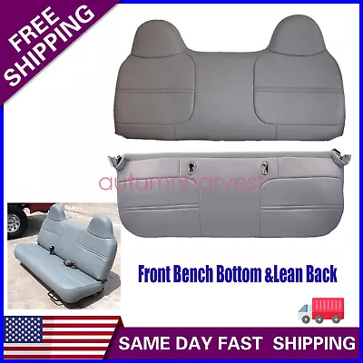 Leather Bench Bottom-Top Seat Cover Gray For 1999-2002 Ford F250 F350 F450 F550 • $220.85