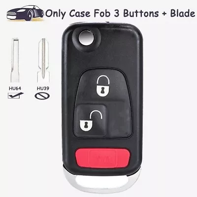 Flip Remote Key Case Shell Fob 2+1 3 Buttons HU64 Blade For Mercedes-Benz • $8.90