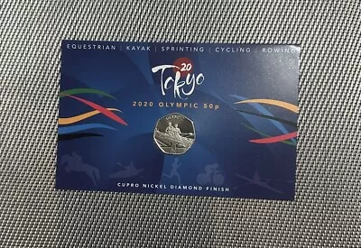 2021 Gibraltar 50p Tokyo Olympic 2020 Rowing Diamond Finish Fifty Pence Coin • £14.99