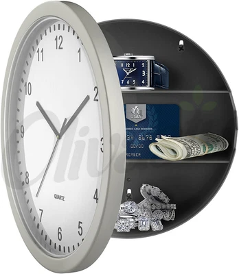 £12.99 • Buy Secret Wall Clock Home Safe Valuables Money Box Stash Cash Jewellery Gold