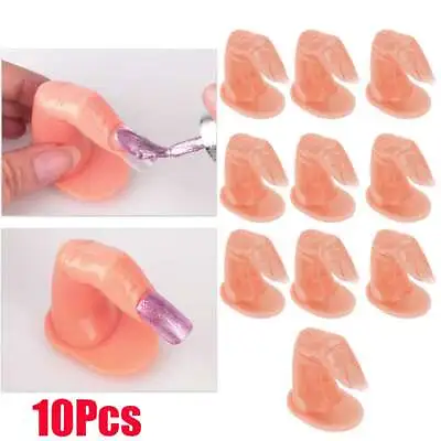 10Pcs Practice Fake Finger Model For Hand Manicure Nail Art Acrylic Gel Training • $8