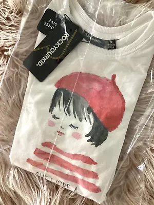 Rock Your Kid Raspberry Beret LS Tee Crewneck Jumper Parisian AUS 4 - 5 • $25