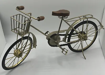 Large Brass Tone Metal Scale-Model Replica Bicycle • Working Wheels/pedals • $29.99