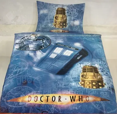 £19.95 • Buy Dr Who Duvet Set Features Tardis, Dalek, Cyberman  - Single Bed Duvet Cover Set