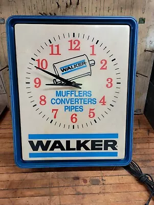 Vtg Walker Muffler Illuminated Clock Display Service Light Man Cave Display  • $300