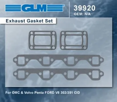 FORD Marine Exhaust Manifold Gasket Set Kit Omc Volvo Penta 302 5.0L 5.8L 351 • $39.95