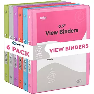 ½ Inch 3 Ring Binder 5 Inch Round Ring Clear View Cover With 2 Inside Pockets... • $31.87