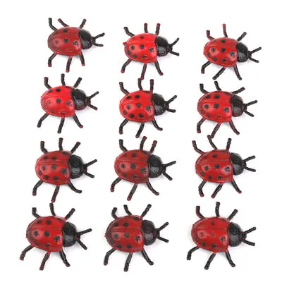 £5.49 • Buy 12PCS Plastic Ladybird Ladybug Insects Model Figure Kids Tricks Pranks Props Toy