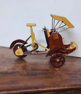 Vintage Wooden Miniature Asian Bicycle Taxi • $42.50