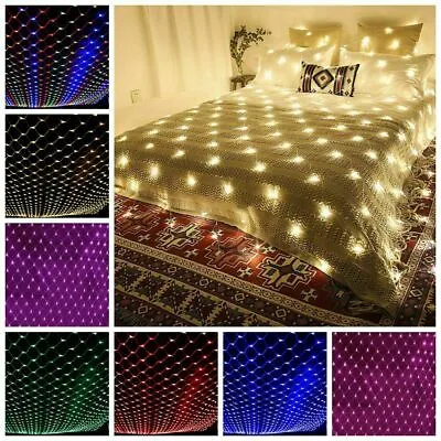 LED Fairy String Net Mesh Curtain Light Xmas Waterproof Outdoor Home Party Decor • $17.98