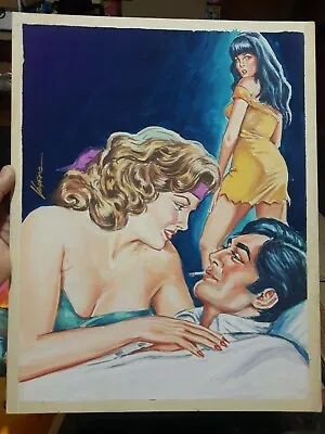 VTGpassionate Hearts- MEXICAN COMICCOVER ART SIGNED BY VELAZQUEZ FRAGA - HTF - • $199.99