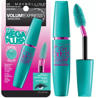 Maybelline Volum' Express The Mega Plush Mascara Brownish Black • $7.99