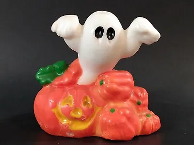 Vintage Halloween Pumpkin Ghost Candle Unfired Jack-o'-lantern 4  • $13.99