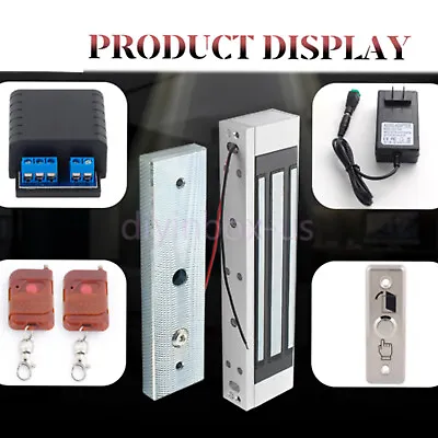 Door Access Safe Control System Electric Magnetic Lock 2 Remote Controlls 350LBS • £79.98