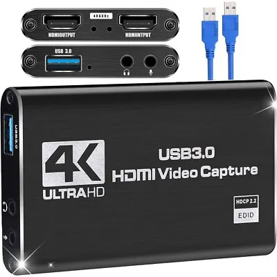 USB 3.0 HDMI Audio Video Capture Card Record Adapter For PS5 Xboc Switch To PC • $20.50
