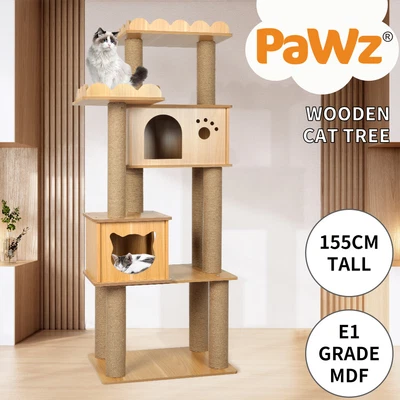 $139.99 • Buy PaWz Cat Tree Scratching Post Scratcher Cats Tower Wood Condo Toys House 155cm