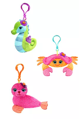 3 Plush Toy Purse Charm Backpack Clips Keychain Handbag Bag Sea Horse Seal Crab • $15.99