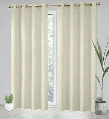 £25 • Buy Thermal Dimout Insulated Nature Look Bedroom Curtains Curtains 2 Panels 9Colour