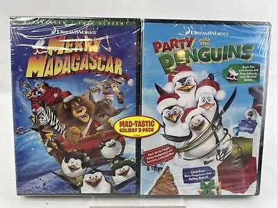MERRY MADAGASCAR & PARTY W/ THE PENGUINS Holiday 2 Pack DVDs Dreamworks NIB NEW • $9.99