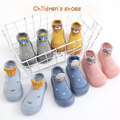 Baby Toddler Cute Cartoon Knitted Floor Socks Anti Slip Rubber Sole Shoes Socks • $16.95