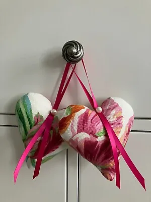 2 X Laura Ashley Hanging Hearts - Gosford Cerise Handmade • £9.99