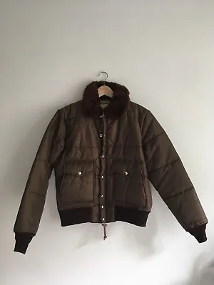 Monitaly Brown Military Jacket Size 40 / Med Made In USA NWT • $335