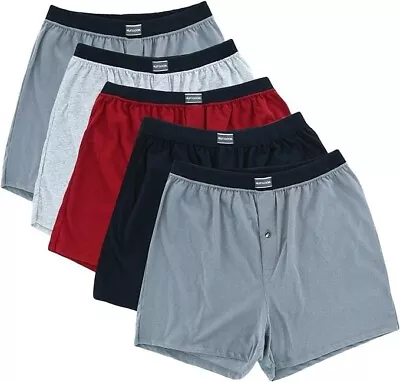 New With Tags Fruit Of The Loom Men's Assorted Knit Boxers (5 Pack) Size Medium • $19.99