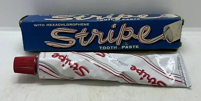 Old Dental Collectible Vintage 1950’s Tube Of Stripe Toothpaste In Original Box • $9.99