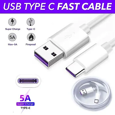 5A Type C USB Fast Charging Charger Data Cable Huawei P20 P30 Pro Lite • £3.89